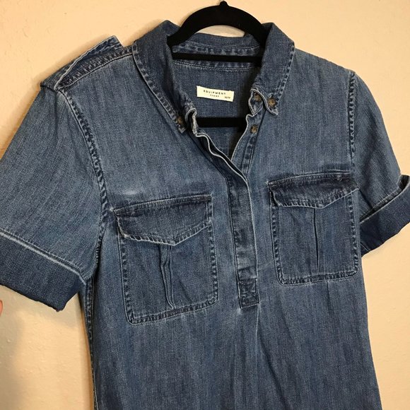 Equipment Femme Rory Light Denim Chambray Shirt Dress - Picture 4 of 8